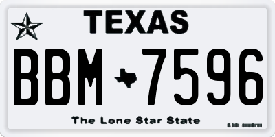 TX license plate BBM7596