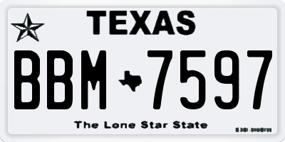 TX license plate BBM7597