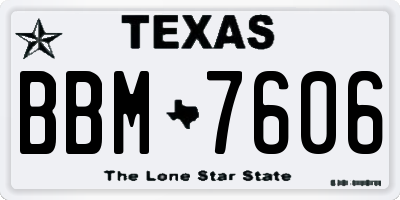 TX license plate BBM7606