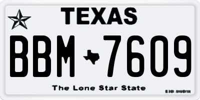 TX license plate BBM7609