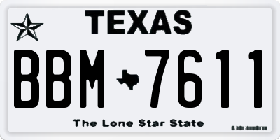 TX license plate BBM7611