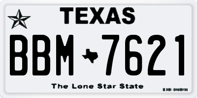 TX license plate BBM7621