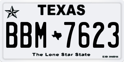 TX license plate BBM7623