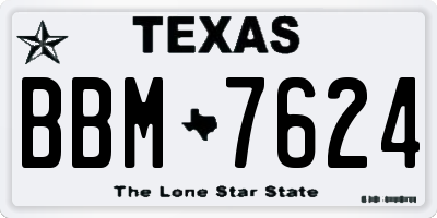 TX license plate BBM7624