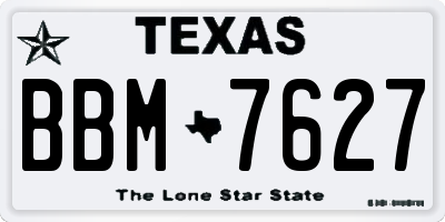 TX license plate BBM7627