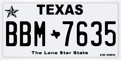 TX license plate BBM7635