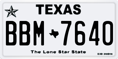 TX license plate BBM7640