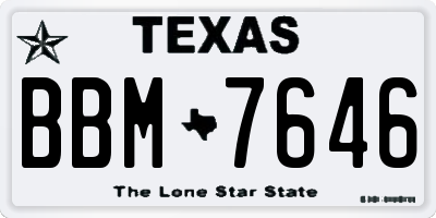 TX license plate BBM7646