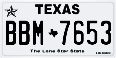 TX license plate BBM7653