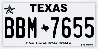 TX license plate BBM7655