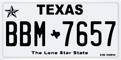 TX license plate BBM7657