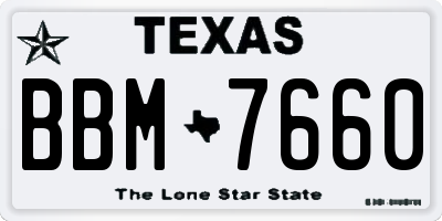 TX license plate BBM7660