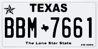 TX license plate BBM7661