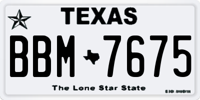 TX license plate BBM7675