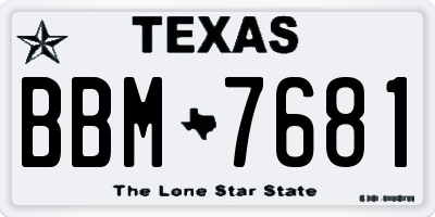 TX license plate BBM7681