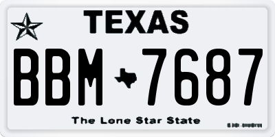TX license plate BBM7687