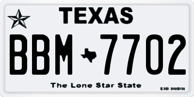 TX license plate BBM7702