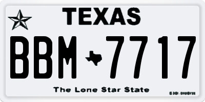 TX license plate BBM7717