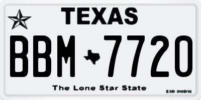TX license plate BBM7720