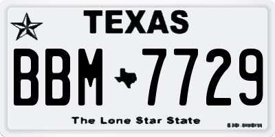 TX license plate BBM7729