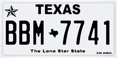 TX license plate BBM7741
