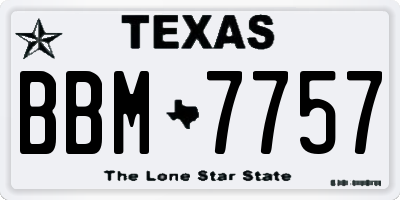 TX license plate BBM7757
