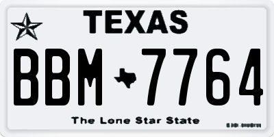 TX license plate BBM7764