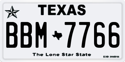TX license plate BBM7766
