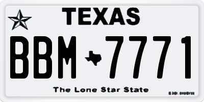 TX license plate BBM7771