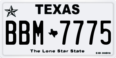 TX license plate BBM7775