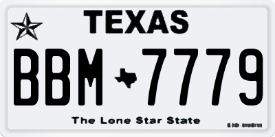 TX license plate BBM7779