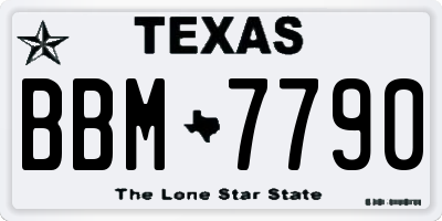 TX license plate BBM7790