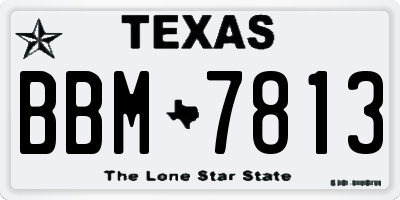 TX license plate BBM7813