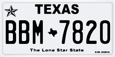 TX license plate BBM7820