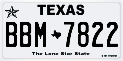 TX license plate BBM7822