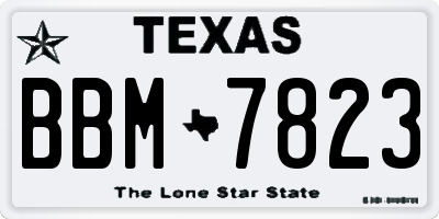 TX license plate BBM7823
