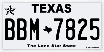 TX license plate BBM7825