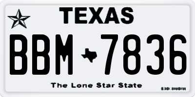 TX license plate BBM7836