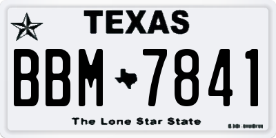 TX license plate BBM7841