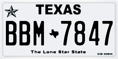 TX license plate BBM7847