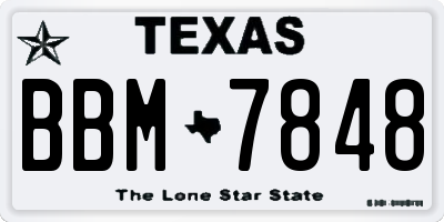 TX license plate BBM7848