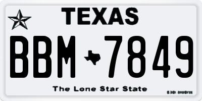 TX license plate BBM7849
