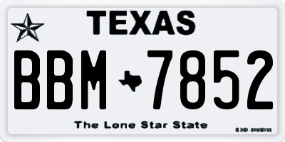 TX license plate BBM7852