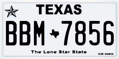 TX license plate BBM7856