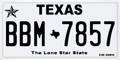 TX license plate BBM7857