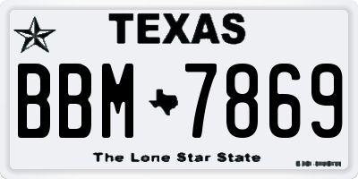 TX license plate BBM7869