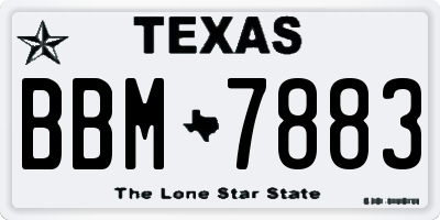 TX license plate BBM7883