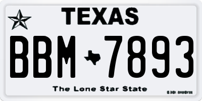 TX license plate BBM7893