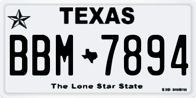 TX license plate BBM7894