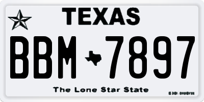 TX license plate BBM7897
